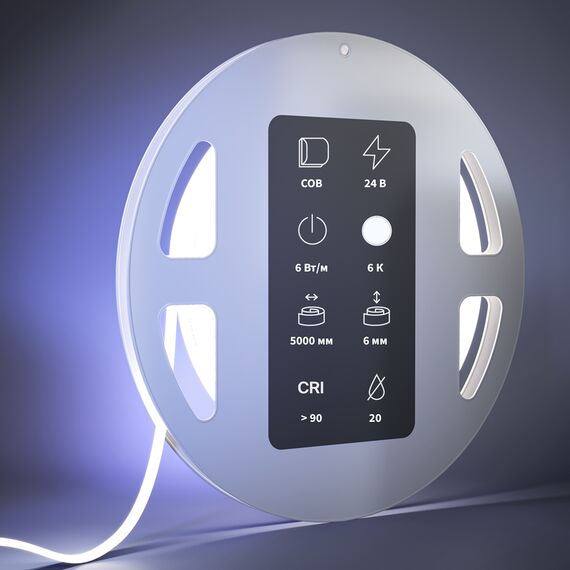 Led Strip 201069 Светодиодная лента 24В COB 6Вт/м 6000К 5м IP 20 201069, изображение 2