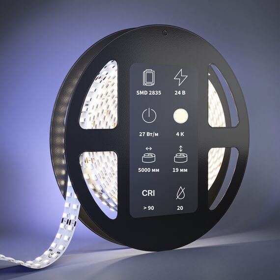 Led Strip 201115 Светодиодная лента 24В 2835 27Вт/м 4000К 5м IP 20 201115, изображение 2