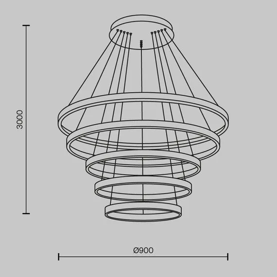 Maytoni Decorative MOD058PL-L200BK Люстра подвесная светодиодная диммируемая Rim, изображение 6