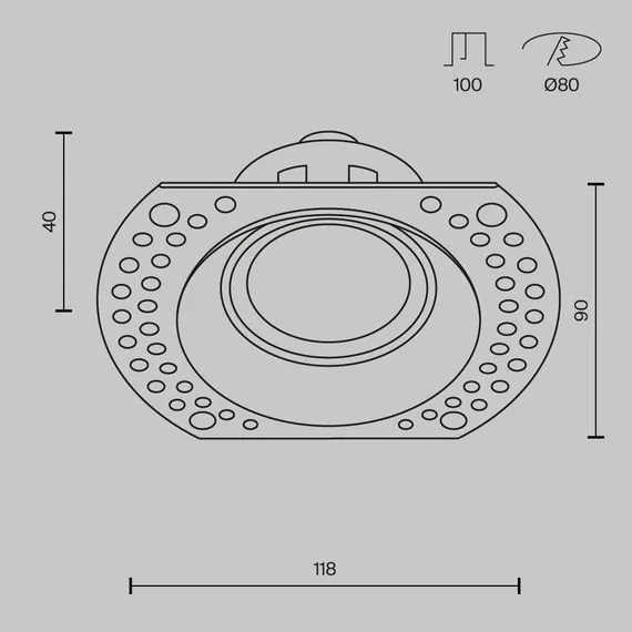 Maytoni Technical DL042-01-RD-W Светильник встраиваемый Dot, изображение 8
