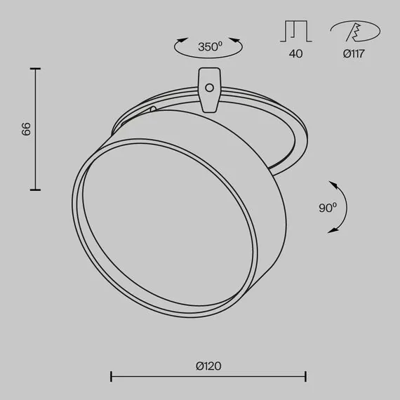 Maytoni Technical DL024-18W3K-W Светильник встраиваемый светодиодный Onda, изображение 9