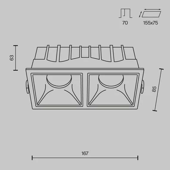 Maytoni Technical DL043-02-15W3K-D-SQ-W Модульный встраиваемый светодиодный светильник диммируемый Alfa LED, изображение 8