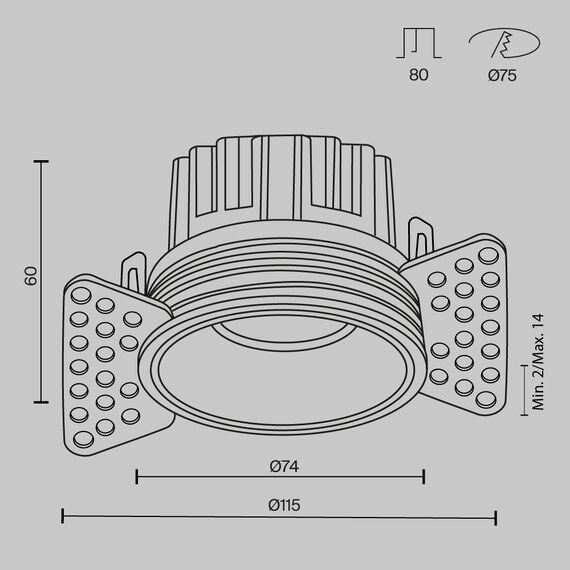 Maytoni Technical DL058-12W4K-TRS-W Светильник встраиваемый Round, изображение 8