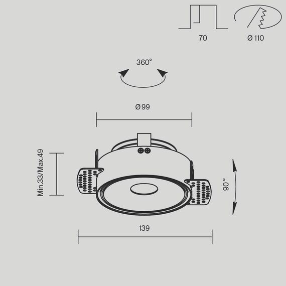 Maytoni Technical DL060-9W3-4-6K-TRS-W Светильник встраиваемый светодиодный Move, изображение 8