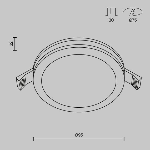 Maytoni Technical DL303-L12B Встраиваемый светильник, изображение 6