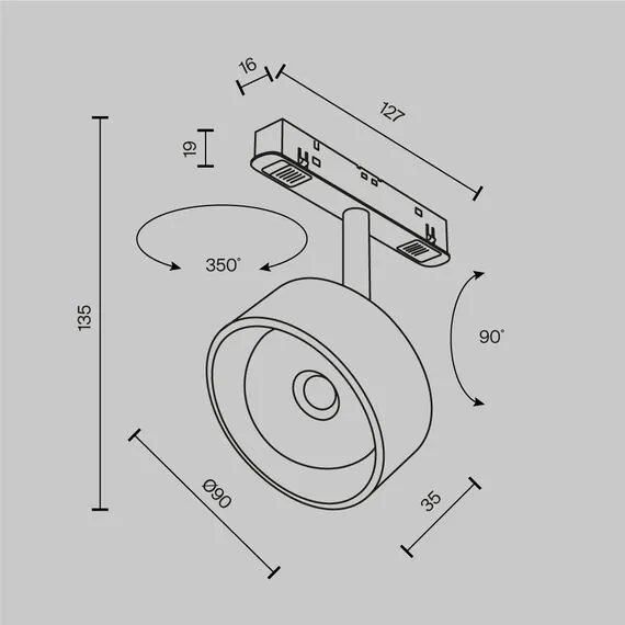 Maytoni TR217-2-15W3K-B Трековый магнитный светодиодный светильник EXILITY Lens, изображение 10
