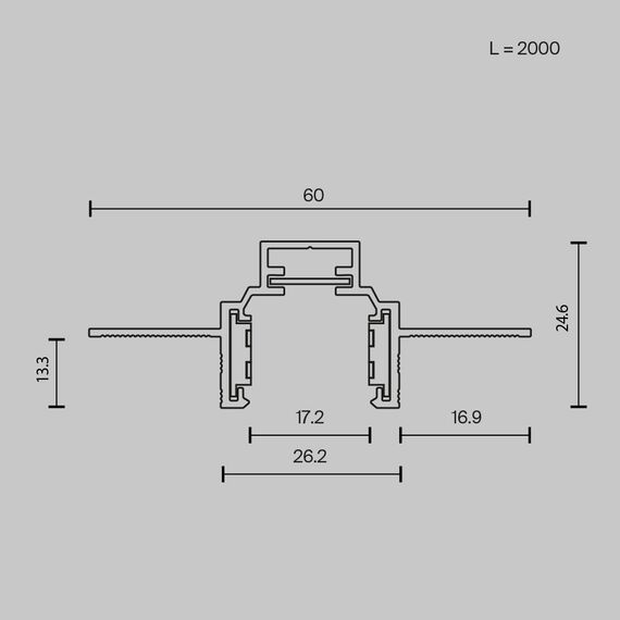 Maytoni Maytoni Technical TRXM034-422W Шинопровод 2м Exility низкопрофильный  встраиваемый под ГКЛ 12,5, изображение 5