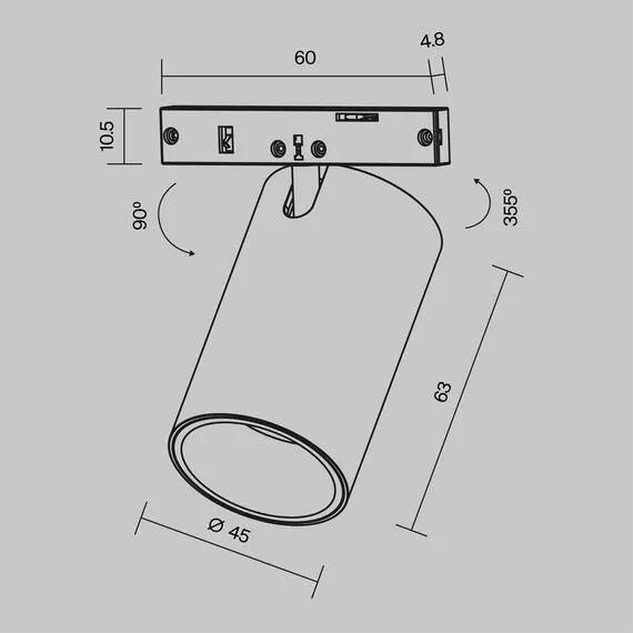 Maytoni Technical TR187-1-9W2.7K-M-BW Трековый магнитный светодиодный светильник Levity Focus Led, изображение 8