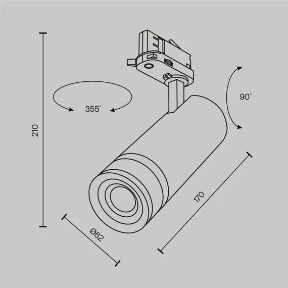 Maytoni Technical TR198-3-20W4K-Z-W Трековый трехфазный светодиодный светильник Trinity Focus Zoom, изображение 8