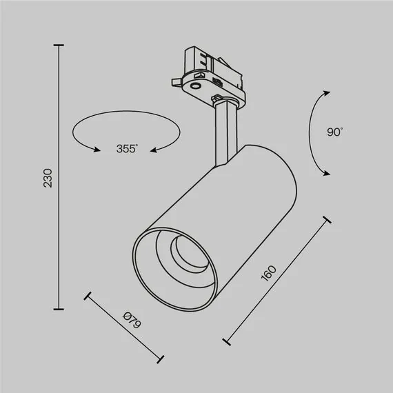 Maytoni Technical TR197-3-30WCCT-M-W Трековый трехфазный светодиодный светильник Trinity Focus Led, изображение 8