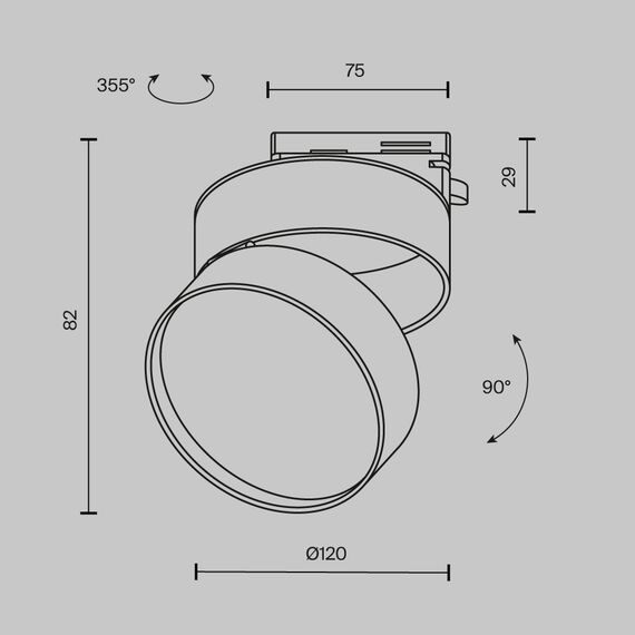 Maytoni Technical TR007-1-18W3K-W4K Трековый светильник для однофазного шинопровода Unity Onda, изображение 8