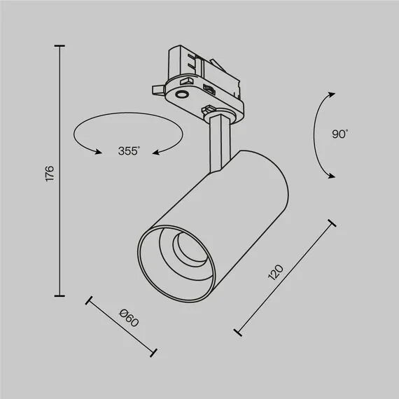 Maytoni Technical TR197-3-12WCCT-M-W Трековый трехфазный светодиодный светильник Trinity Focus Led, изображение 8
