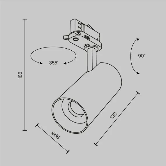 Maytoni Technical TR197-3-20WCCT-M-B Трековый трехфазный светодиодный светильник Trinity Focus Led, изображение 8