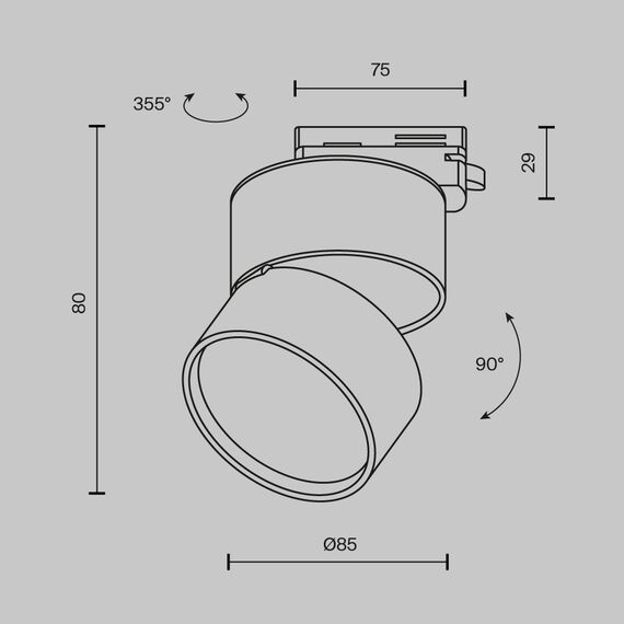 Maytoni Technical TR007-1-12W3K-W Трековый светильник Onda Unity 3000K 12Вт 120°, изображение 8