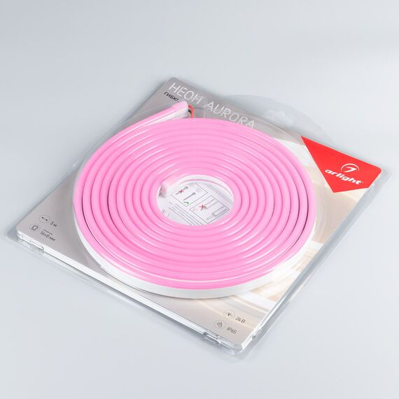 Arlight 036689 Светодиодная лента герметичная AURORA-PS-A120-16x8mm 24V Pink (10 W/m, IP65, 2835, 5m) (Arlight, Силикон) 036689, изображение 3