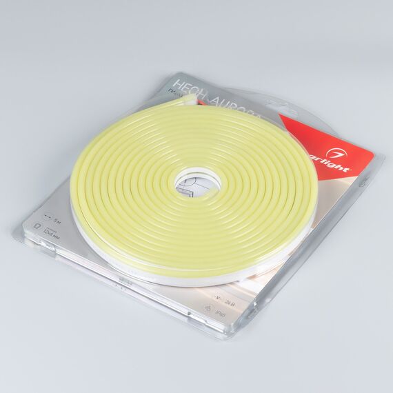 Arlight 036681 Светодиодная лента герметичная AURORA-PS-A120-12x6mm 24V Lemon (10 W/m, IP65, 2835, 5m) (Arlight, Силикон) 036681, изображение 3