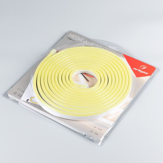 Arlight 036693 Светодиодная лента герметичная AURORA-PS-A120-16x8mm 24V Lemon (10 W/m, IP65, 2835, 5m) (Arlight, Силикон) 036693, изображение 4