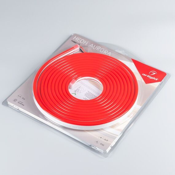 Arlight 036696 Светодиодная лента герметичная AURORA-PS-A120-16x8mm 24V Red (10 W/m, IP65, 2835, 5m) (Arlight, Силикон) 036696, изображение 4