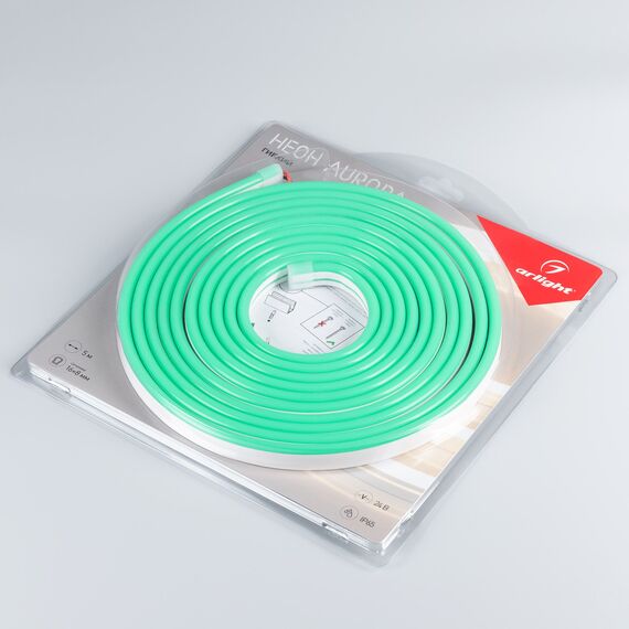 Arlight 036692 Светодиодная лента герметичная AURORA-PS-A120-16x8mm 24V Green (10 W/m, IP65, 2835, 5m) (Arlight, Силикон) 036692, изображение 3