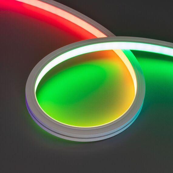 Arlight 041016 Светодиодная лента герметичная SPI MOONLIGHT-TOP-B84-13x12mm 24V RGB-PX7 (18 W/m, IP67, 5m, wire x2) (Arlight, Силикон) 041016