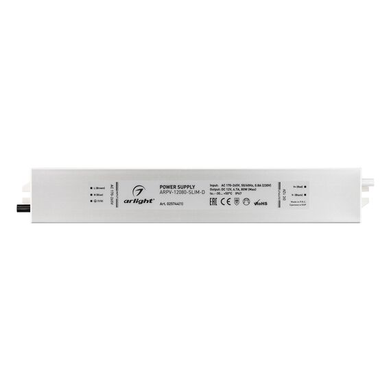 Arlight 025744(1) Блок питания ARPV-12080-SLIM-D (12V, 6,7A, 80W) (Arlight, IP67 Металл, 3 года) 025744(1), изображение 4