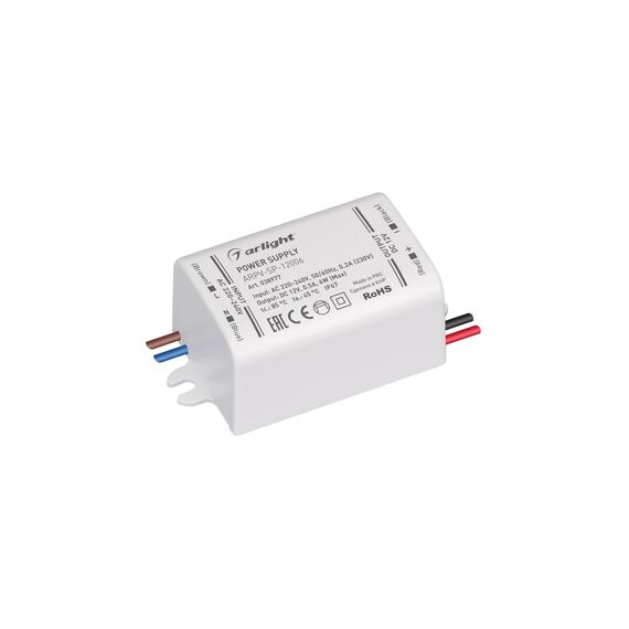 Arlight 038977 Блок питания ARPV-SP-12006 (12V, 0,5A, 6W) (Arlight, IP67 Пластик, 5 лет) 038977