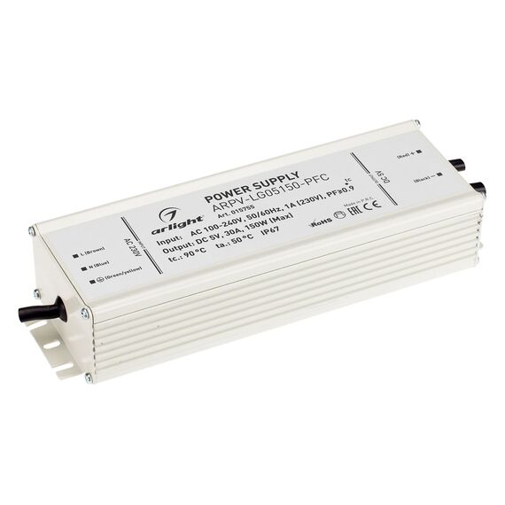 Arlight 015755 Блок питания ARPV-LG05150-PFC (5V, 30,0A, 150W) (Arlight, IP67 Металл, 5 лет) 015755, изображение 2
