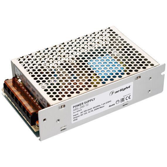 Arlight 023610 Блок питания ARS-200-12 (12V, 16,7A, 200W) (Arlight, IP20 Сетка, 2 года) 023610, изображение 2