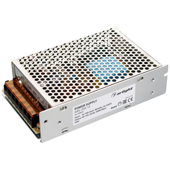 Arlight 023612 Блок питания ARS-250-12 (12V, 20,8A, 250W) (Arlight, IP20 Сетка, 2 года) 023612, изображение 2