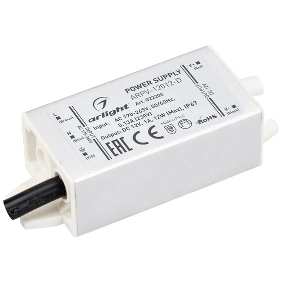 Arlight 022205 Блок питания ARPV-12012-D (12V, 1,0A, 12W) (Arlight, IP67 Металл, 3 года) 022205, изображение 2