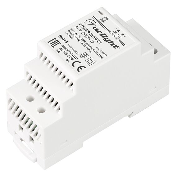 Arlight 034671 Блок питания ARV-DR30-12 (12V, 2A, 24W) (Arlight, IP20 DIN-рейка) 034671