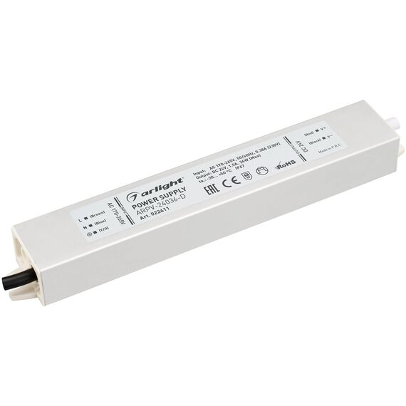 Arlight 022411 Блок питания ARPV-24036-D (24V, 1,5A, 36W) (Arlight, IP67 Металл, 3 года) 022411, изображение 2