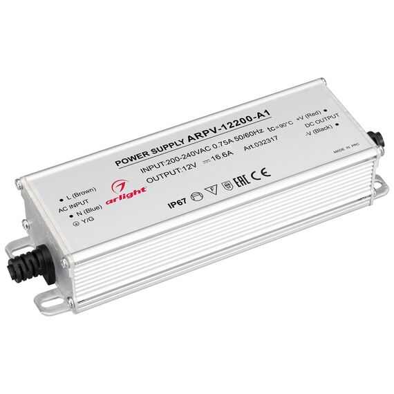 Arlight 032317 Блок питания ARPV-12200-A1 (12V, 16,6A, 200W) (Arlight, IP67 Металл, 3 года) 032317