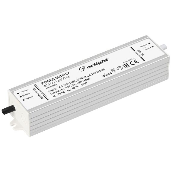 Arlight 020006 Блок питания ARPV-12060-B (12V, 5,0A, 60W) (Arlight, IP67 Металл, 3 года) 020006