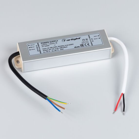 Arlight 020086 Блок питания ARPV-12040-B (12V, 3,3A, 40W) (Arlight, IP67 Металл, 3 года) 020086, изображение 3