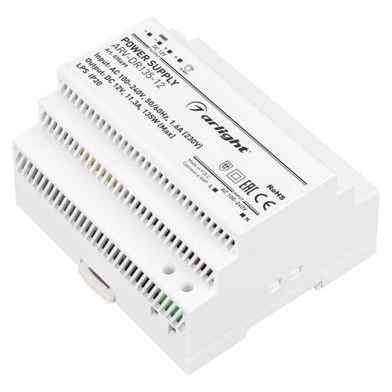 Arlight 035699 Блок питания ARV-DR135-12 (12V, 11,3A, 135W) (Arlight, IP20 DIN-рейка) 035699