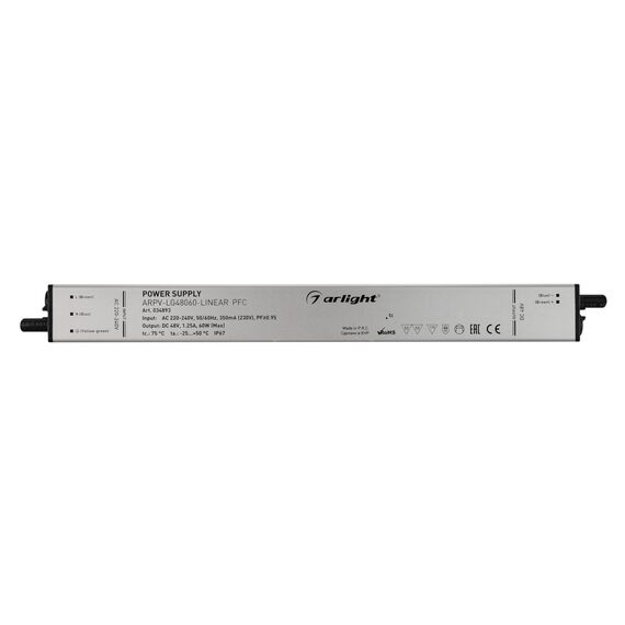 Arlight 034893 Блок питания ARPV-LG48060-LINEAR-PFC (48V, 1,25A, 60W) (Arlight, IP67 Металл, 5 лет) 034893, изображение 6