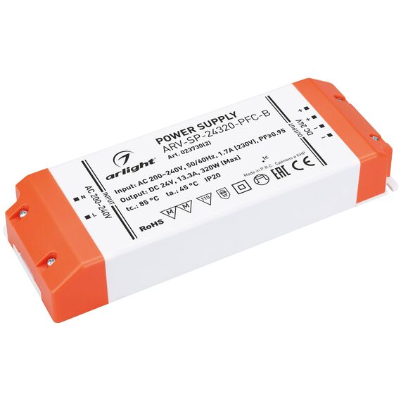 Arlight 023730(2) Блок питания ARV-SP-24320-PFC-B (24V, 13,3A, 320W) (Arlight, IP20 Пластик, 5 лет) 023730(2)