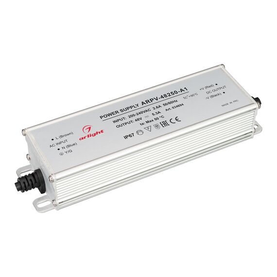 Arlight 034694 Блок питания ARPV-48250-A1 (48V, 5,3A, 254W) (Arlight, IP67 Металл, 3 года) 034694