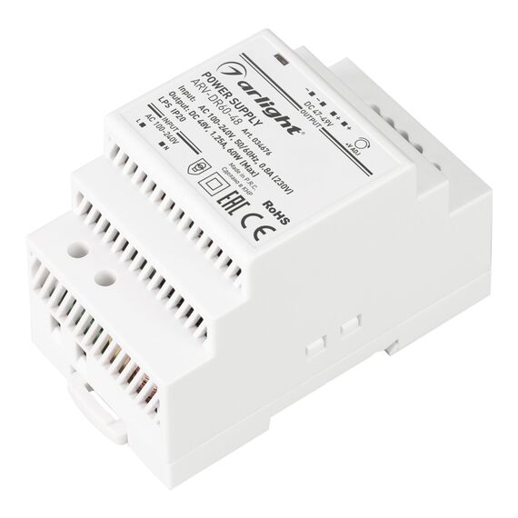 Arlight 034676 Блок питания ARV-DR60-48 (48V, 1,25A, 60W) (Arlight, IP20 DIN-рейка) 034676, изображение 2