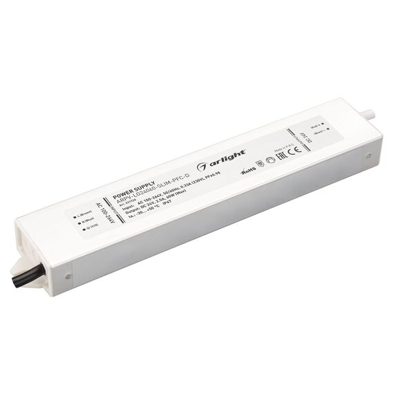 Arlight 031720 Блок питания ARPV-LG24060-SLIM-PFC-D (24V, 2,5A, 60W) (Arlight, IP67 Металл, 5 лет) 031720