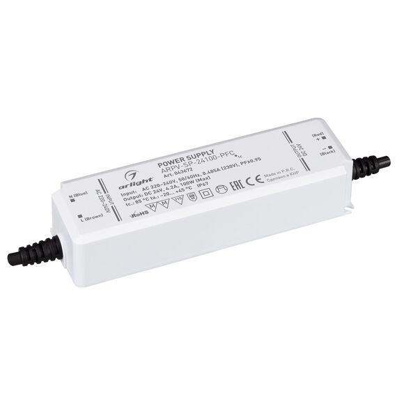 Arlight 043672 Блок питания ARPV-SP-24100-PFC (24V, 4,2A, 100W) (Arlight, IP67 Пластик, 5 лет) 043672