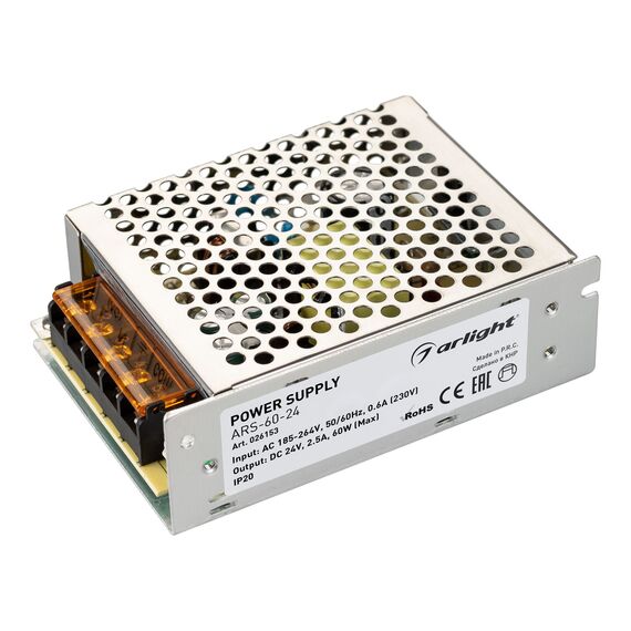 Arlight 026153 Блок питания ARS-60-24 (24V, 2,5A, 60W) (Arlight, IP20 Сетка, 2 года) 026153, изображение 2