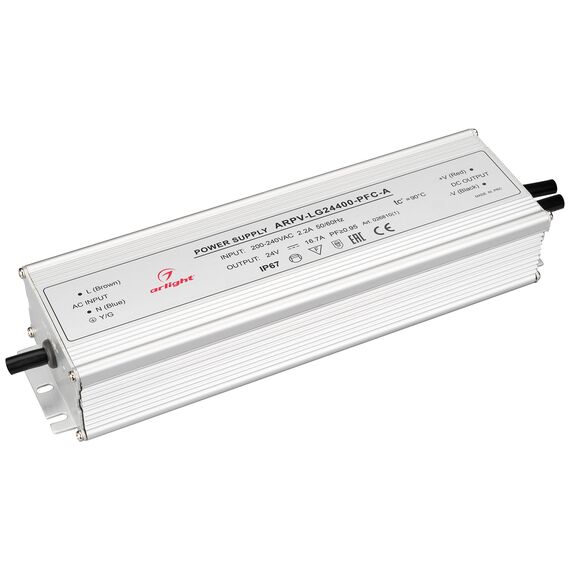 Arlight 026810(1) Блок питания ARPV-LG24400-PFC-A (24V, 16,7A, 400W) (Arlight, IP67 Металл, 5 лет) 026810(1)