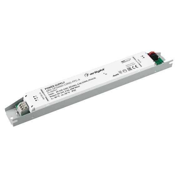 Arlight 025594(1) Блок питания ARV-SP24060-LONG-PFC-A (24V, 2,5A, 60W) (Arlight, IP20 Металл, 5 лет) 025594(1), изображение 2