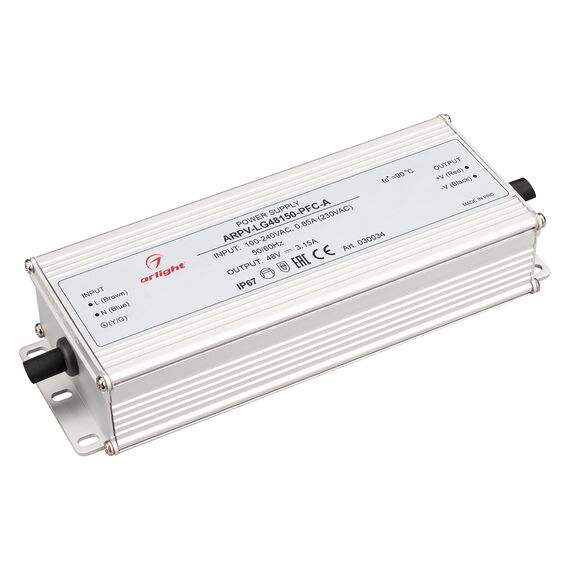 Arlight 030034 Блок питания ARPV-LG48150-PFC-A (48V, 3,15A, 150W) (Arlight, IP67 Металл, 5 лет) 030034