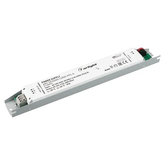 Arlight 025594(1) Блок питания ARV-SP24060-LONG-PFC-A (24V, 2,5A, 60W) (Arlight, IP20 Металл, 5 лет) 025594(1)