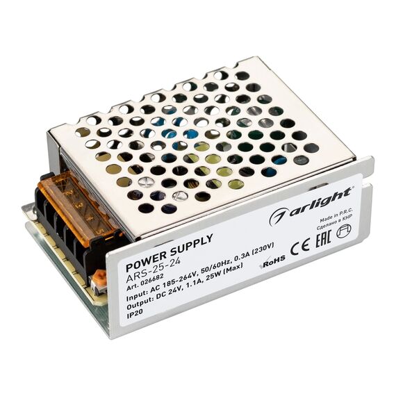 Arlight 026682 Блок питания ARS-25-24 (24V, 1,1A, 25W) (Arlight, IP20 Сетка, 2 года) 026682, изображение 2