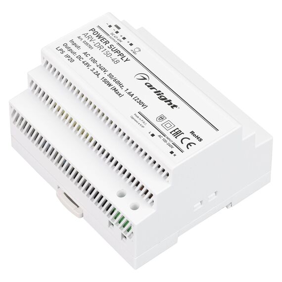 Arlight 035701 Блок питания ARV-DR150-48 (48V, 3,2A, 150W) (Arlight, IP20 DIN-рейка) 035701