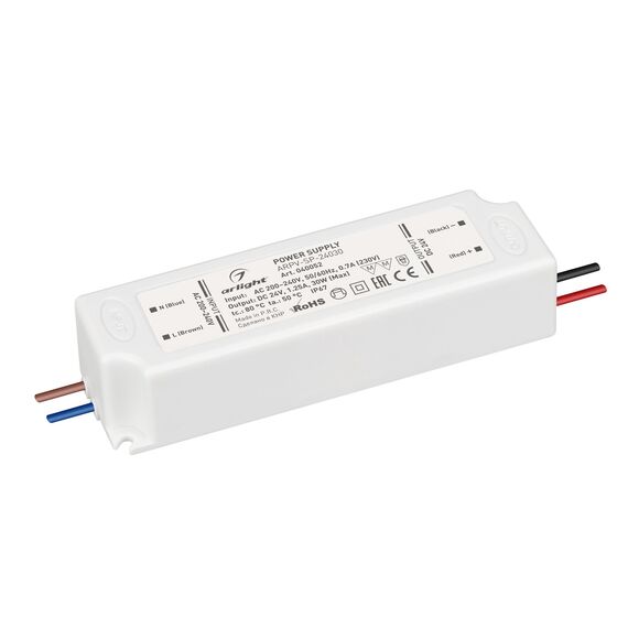Arlight 040052 Блок питания ARPV-SP-24030 (24V, 1,25A, 30W) (Arlight, IP67 Пластик, 5 лет) 040052